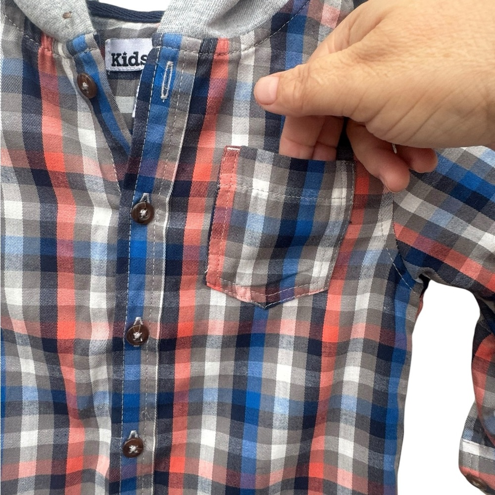 Kids Headquarters Plaid Shirt with Hood size 3T - Picture 3 of 7